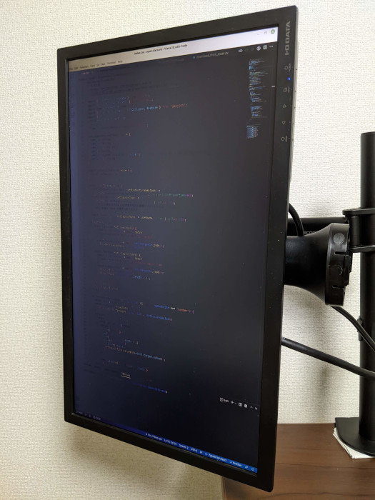 斜め右から VS Code を見た写真